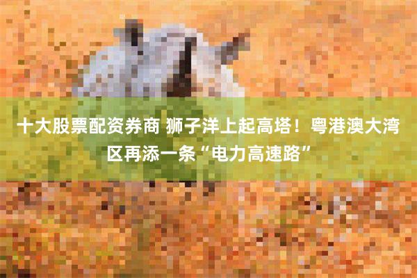 十大股票配资券商 狮子洋上起高塔！粤港澳大湾区再添一条“电力高速路”