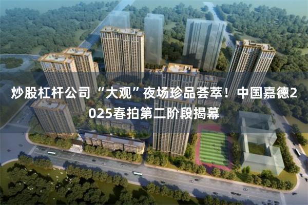 炒股杠杆公司 “大观”夜场珍品荟萃！中国嘉德2025春拍第二阶段揭幕