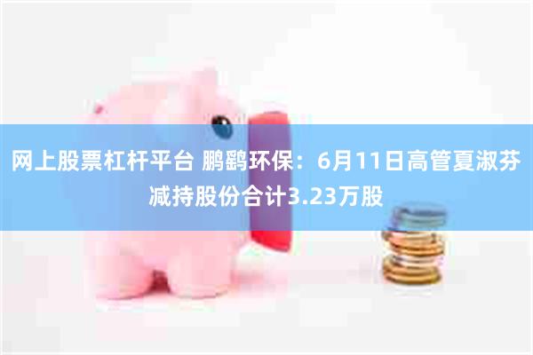 网上股票杠杆平台 鹏鹞环保：6月11日高管夏淑芬减持股份合计3.23万股