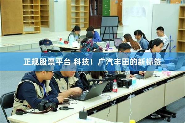 正规股票平台 科技！广汽丰田的新标签