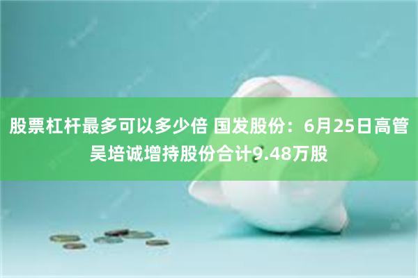 股票杠杆最多可以多少倍 国发股份：6月25日高管吴培诚增持股份合计9.48万股