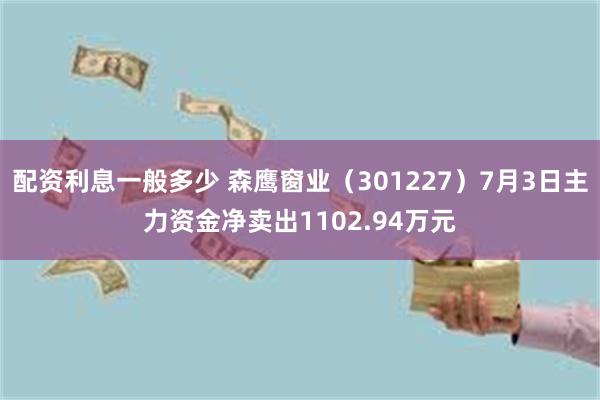 配资利息一般多少 森鹰窗业（301227）7月3日主力资金净卖出1102.94万元