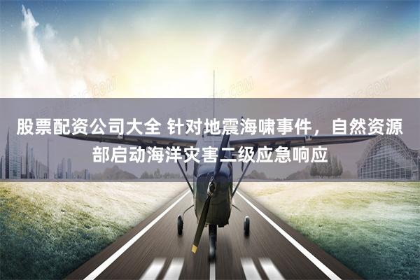 股票配资公司大全 针对地震海啸事件，自然资源部启动海洋灾害二级应急响应