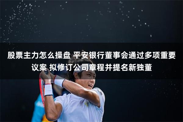 股票主力怎么操盘 平安银行董事会通过多项重要议案 拟修订公司章程并提名新独董