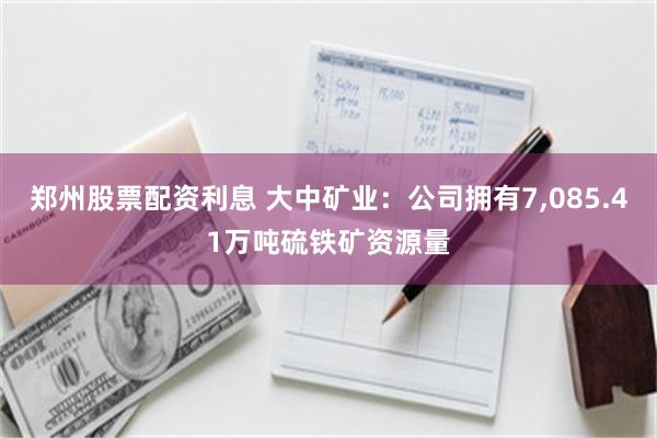 郑州股票配资利息 大中矿业：公司拥有7,085.41万吨硫铁矿资源量