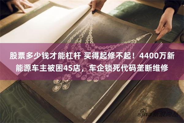 股票多少钱才能杠杆 买得起修不起！4400万新能源车主被困4S店，车企锁死代码垄断维修