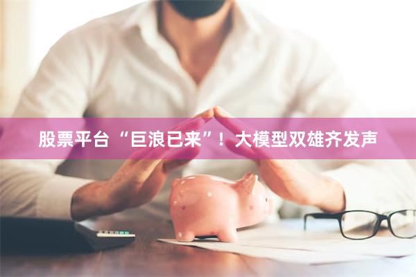 股票平台 “巨浪已来”！大模型双雄齐发声