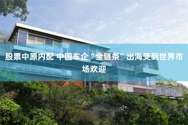 股票中原内配 中国车企“全链条”出海受到世界市场欢迎