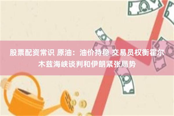 股票配资常识 原油：油价持稳 交易员权衡霍尔木兹海峡谈判和伊朗紧张局势