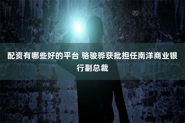 配资有哪些好的平台 骆骏骅获批担任南洋商业银行副总裁
